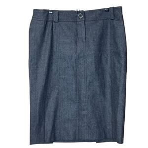 Burberry London Wool Lined Midi Skirt Dark Grey Women 14 Double Kick Pleats